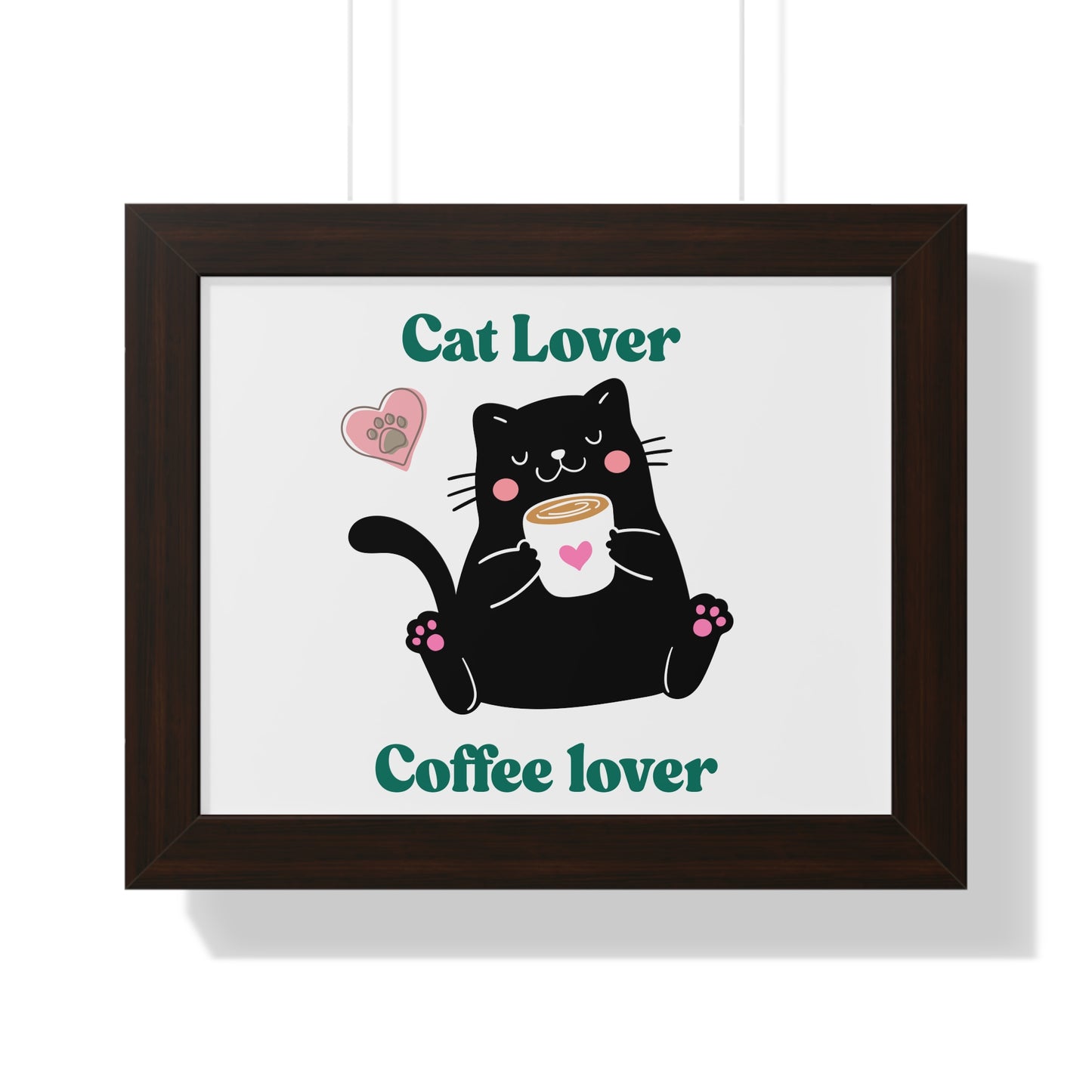 Cute Cat Lover Coffee Horizontal Poster | Perfect Gift for Cat Enthusiasts