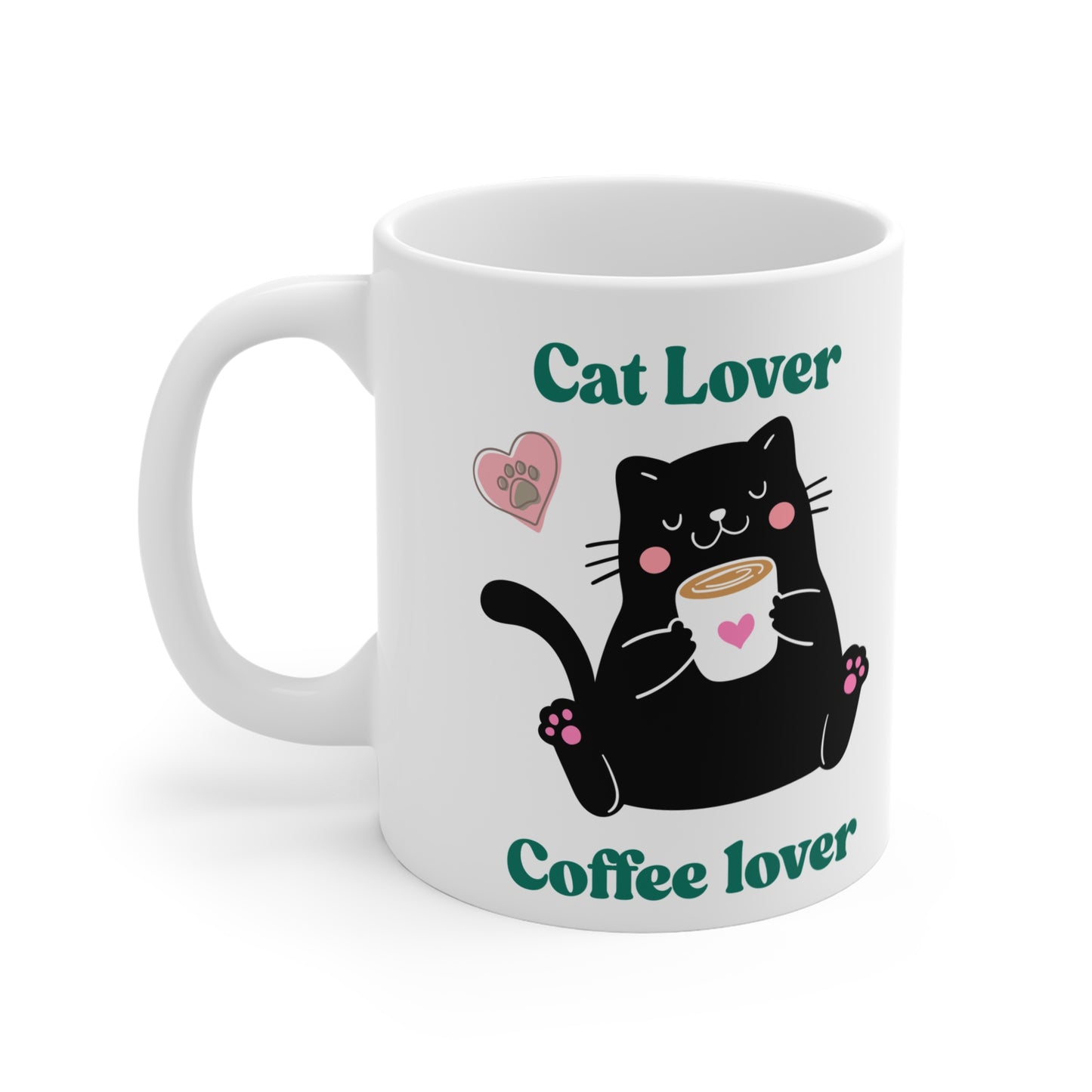 Cute Cat Lover Coffee Mug - 11oz Ceramic Gift for Cat Lovers