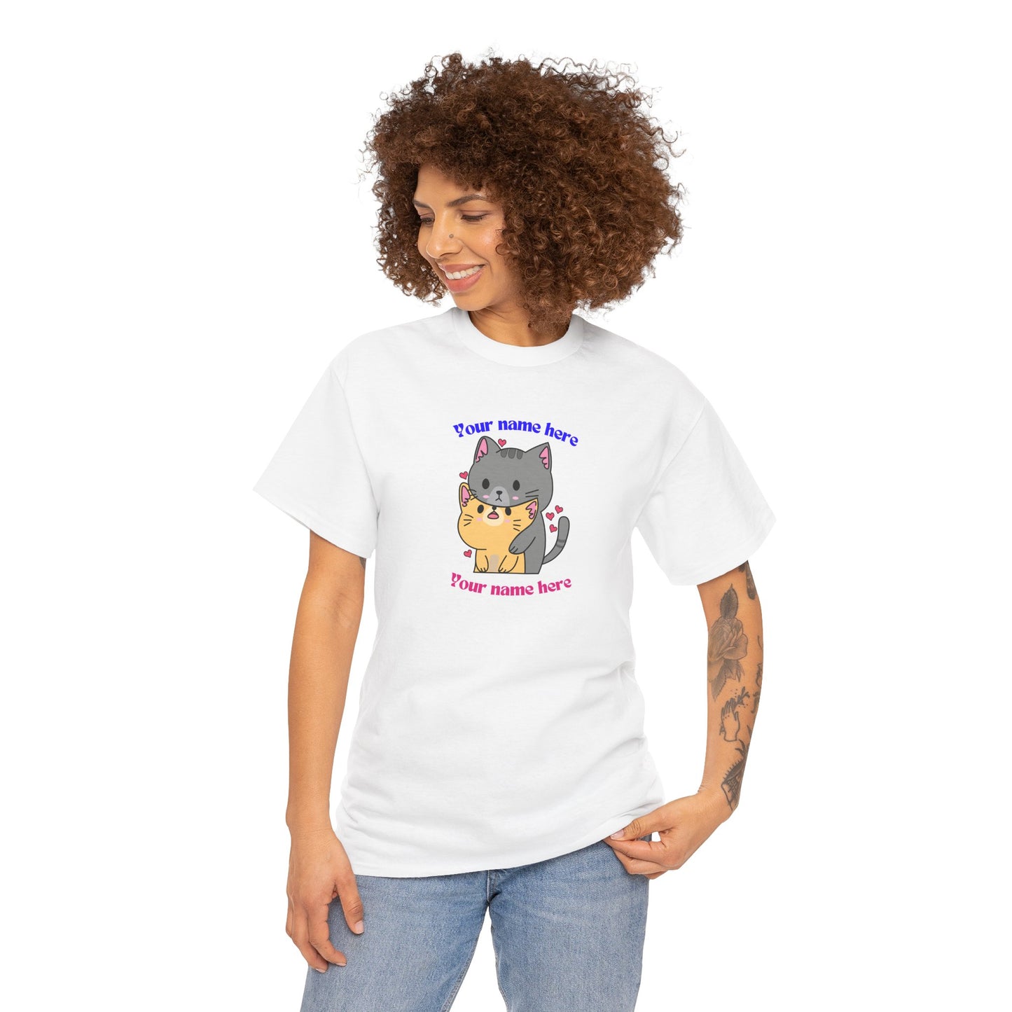 Personalized Cat Lover Unisex Heavy Cotton Tee