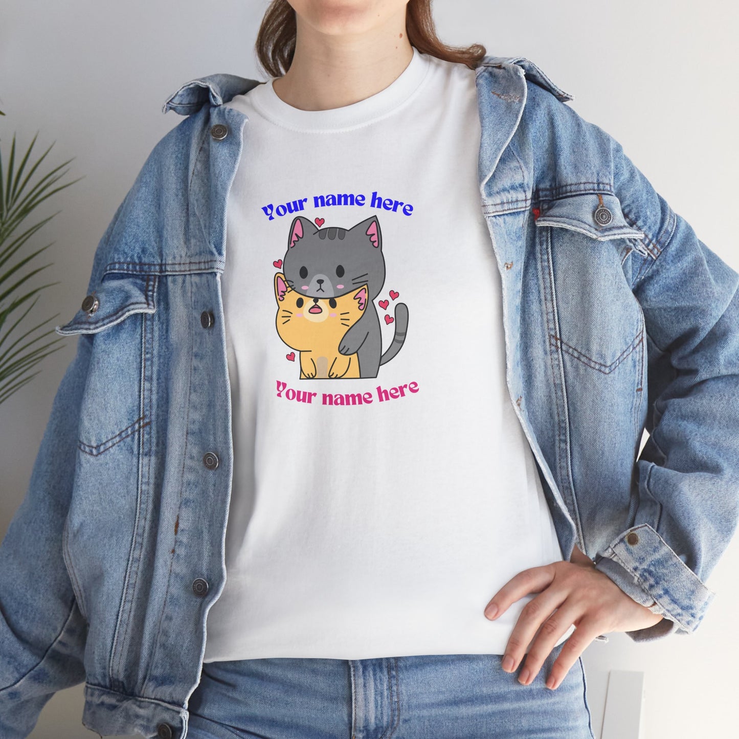 Personalized Cat Lover Unisex Heavy Cotton Tee