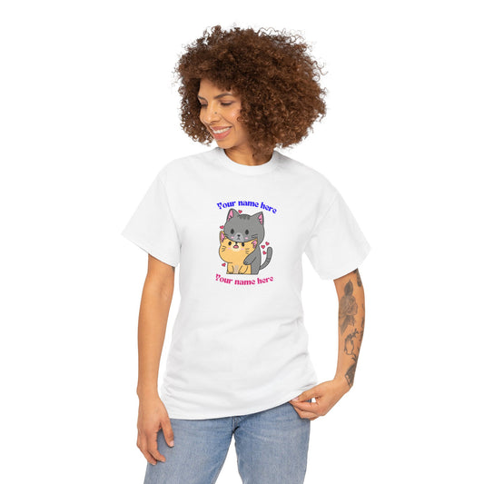 Personalized Cat Lover Unisex Heavy Cotton Tee